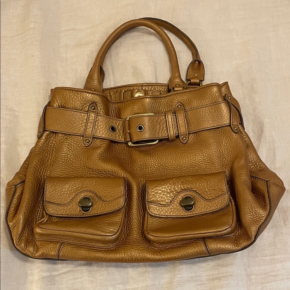 Cole Haan Bronze Metallic Leather Handbag